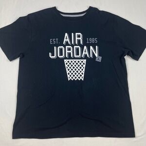 Jordan Brand Mens XL Black Est 1985 Air Jordan Basketball Graphic T-Shirt
